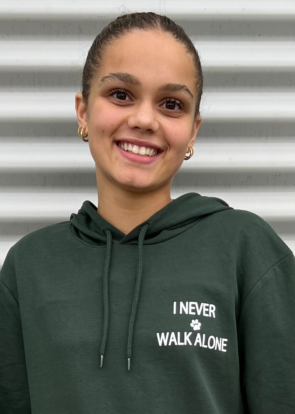Hoodie dyb grøn.